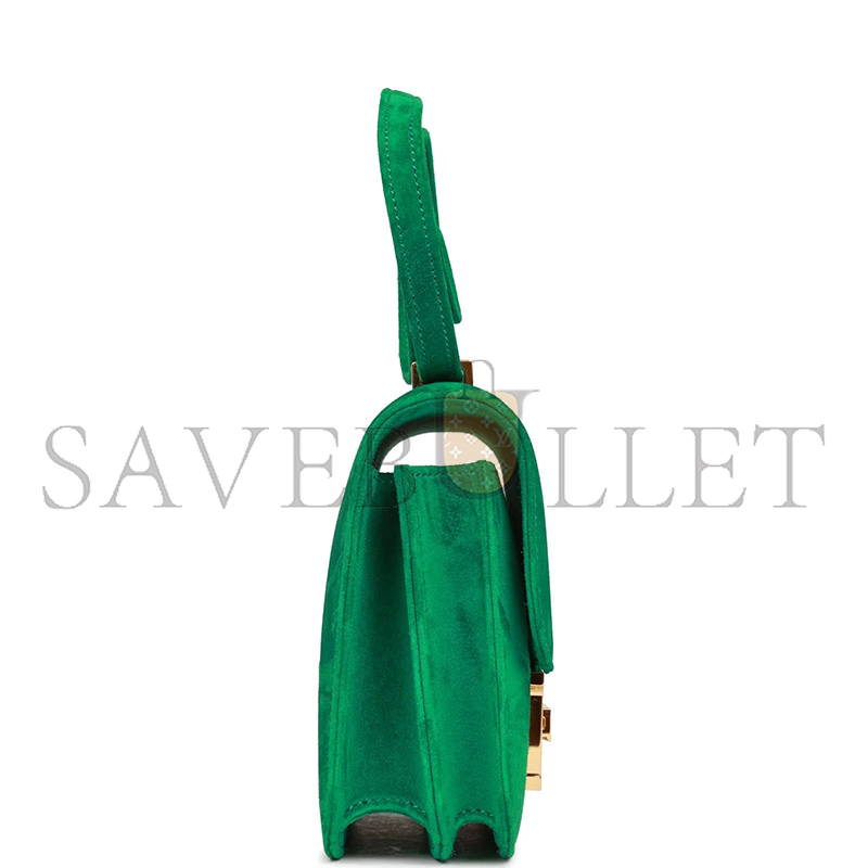 HERMES CONSTANCE 18 CACTUS DOBLIS SUEDE GOLD HARDWARE (18*15*4cm)